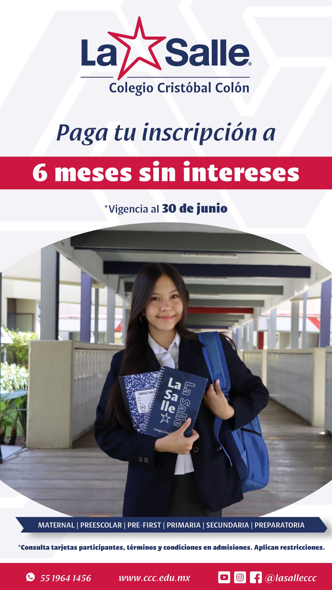 Promoción inscripción a 6 meses sin intereses